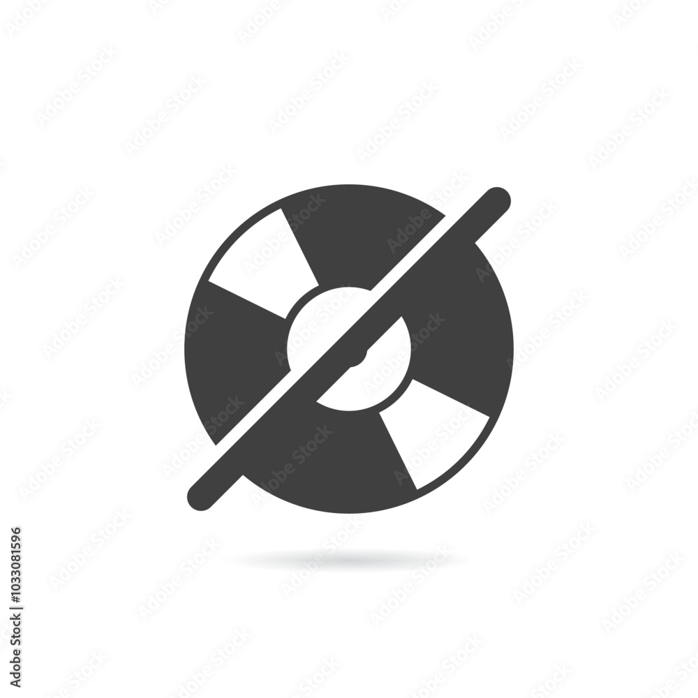 Vector Isolated No Vinyl Record Icon Vector Isolated No Vinyl Record Icon