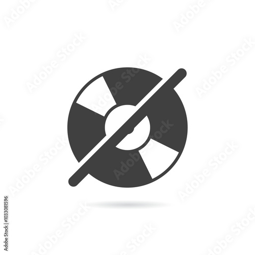 Vector Isolated No Vinyl Record Icon