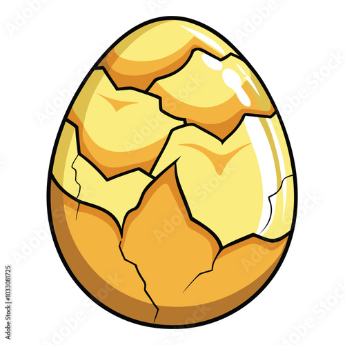 Cracked egg vector illustration isolated on a white background