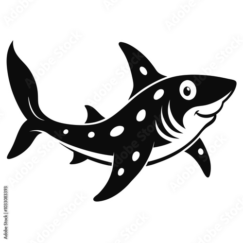 Solid color Zebra Shark animal vector design