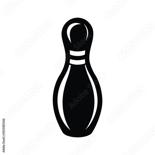 Bowling pin vector silhouette