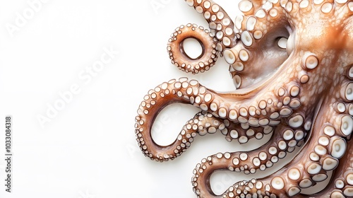 tentacles of octopus isolated on white background. 