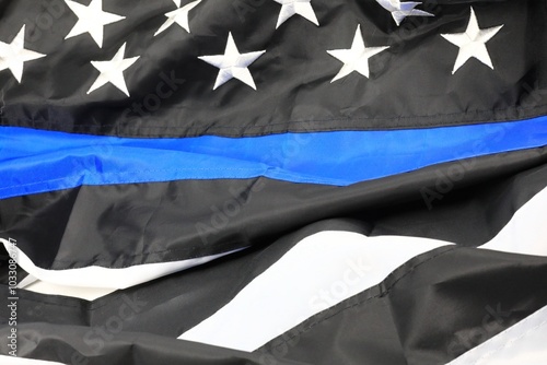 Thin Blue Line American Flag photo