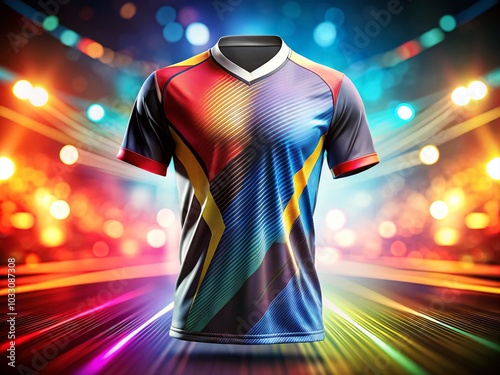 Extreme Sports T-shirt Template with Bokeh Effect for Racing and Soccer Jersey Design