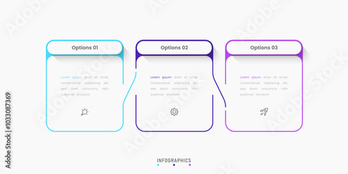 Vector Infographic label design template with icons and 3 options or steps. Can be used for process diagram, presentations, workflow layout, banner, flow chart, info graph.