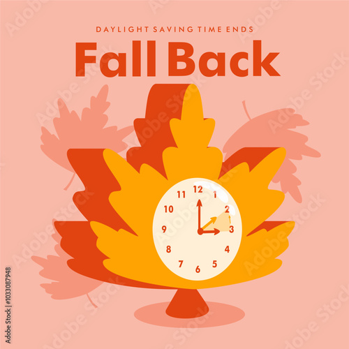 vector daylight saving time ends poster template
