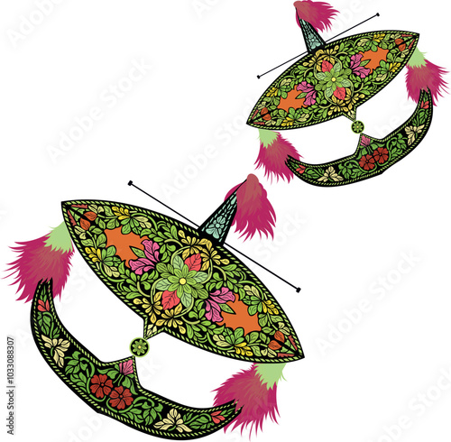 Vector of Wau Bulan for Graphic Design Use. Isolated on white background.