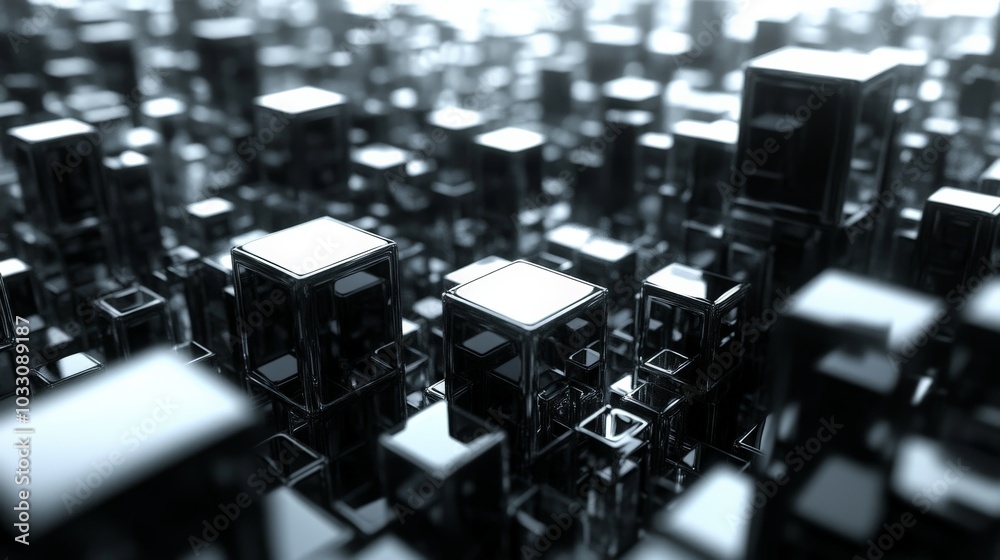 Naklejka premium Monochrome Cityscape: An Abstract Architectural Landscape