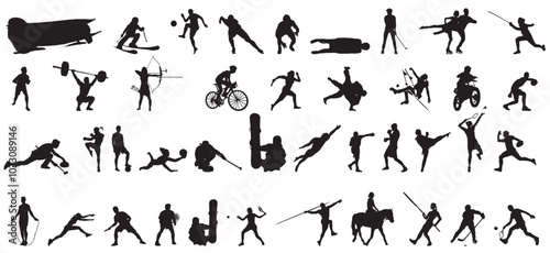 silhouettes of people sports