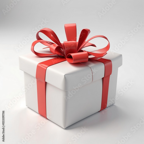 Wallpaper Mural Festive 3D Open Gift Box: Stylish Media Asset with Classic White Background Torontodigital.ca