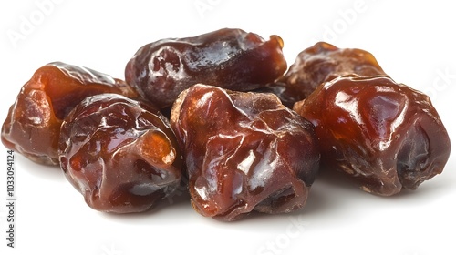 Sweet dried dates on white background. 