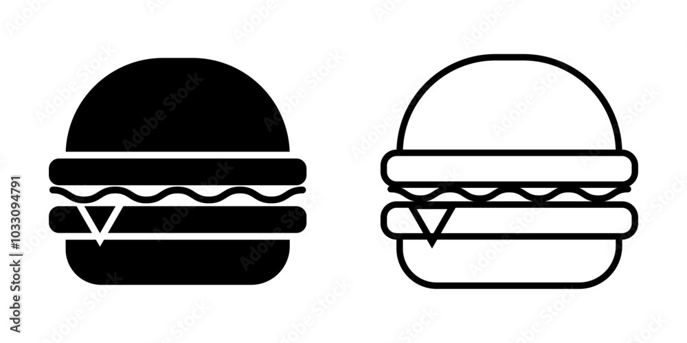Burger set icon on white background Burger set icon on white background