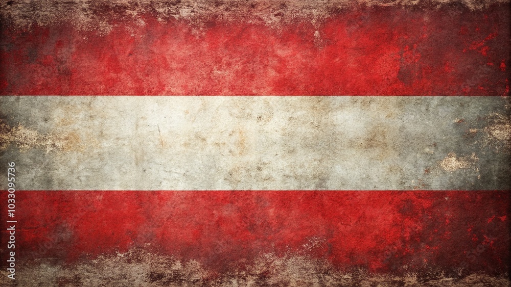 Grunge Textured Flag of Austria for Artistic Backgrounds and Designs