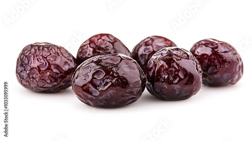 Sweet dried dates on white background. 