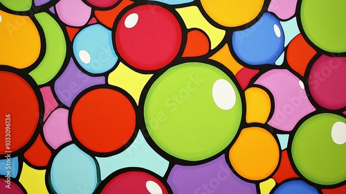 Vibrant Geometric Bubble Shapes