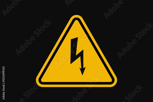 Vector work High-voltage electricity warning symbol. A safety sign that can be used for industrial purposes in factories, warehouses, and construction projects.