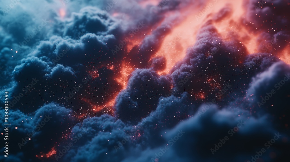 Fiery Celestial Clouds Illuminating the Cosmic Expanse Fiery Celestial Clouds Illuminating the Cosmic Expanse