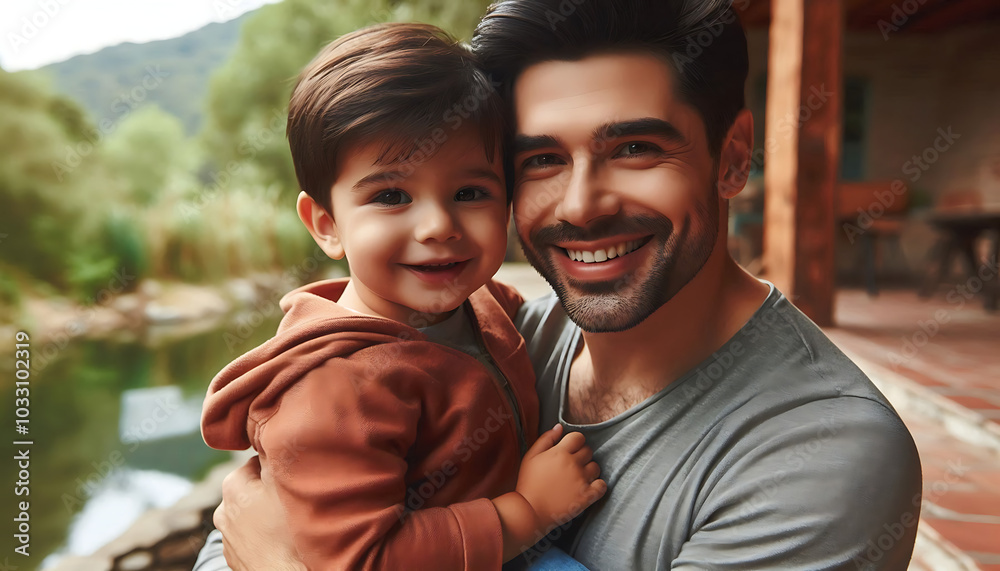 A joyful family scene in the park with a smiling mother, father, and their children enjoying fun moments together A joyful family scene in the park with a smiling mother, father, and their children enjoying fun moments together