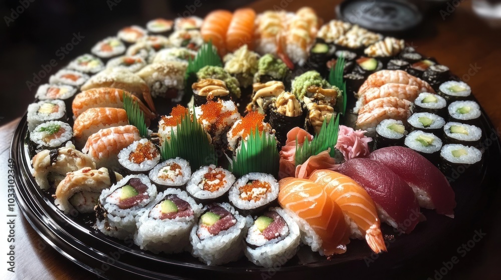 Sushi Platter with Assorted Rolls and Nigiri Sushi Platter with Assorted Rolls and Nigiri