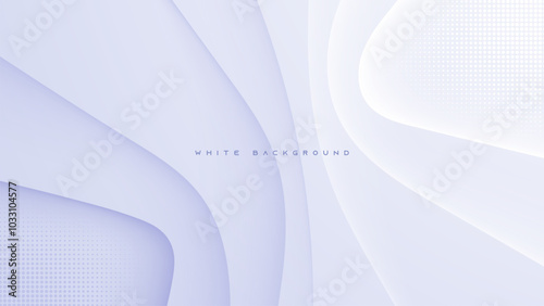 Abstract white wavy light and shadow shape background design vector