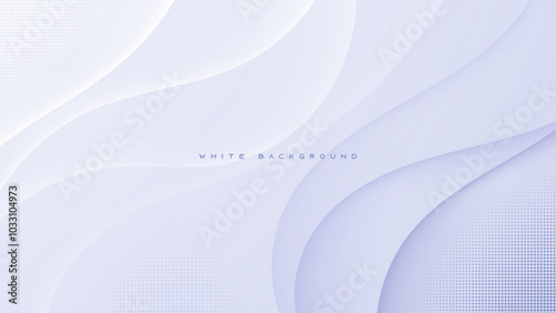 Abstract white wavy light and shadow shape background design vector