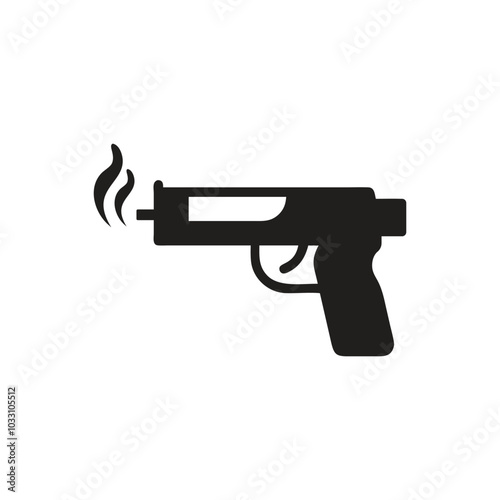 Smoking Gun Icon, Hand gun icon, Revolver Pistol Icon