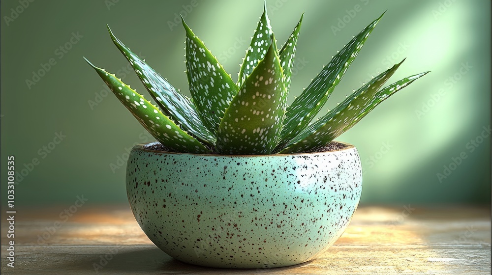 an aloe vera plant in a cermic pot for cosmetic use an aloe vera plant in a cermic pot for cosmetic use