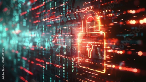 Cyber Security Digital Lock Background