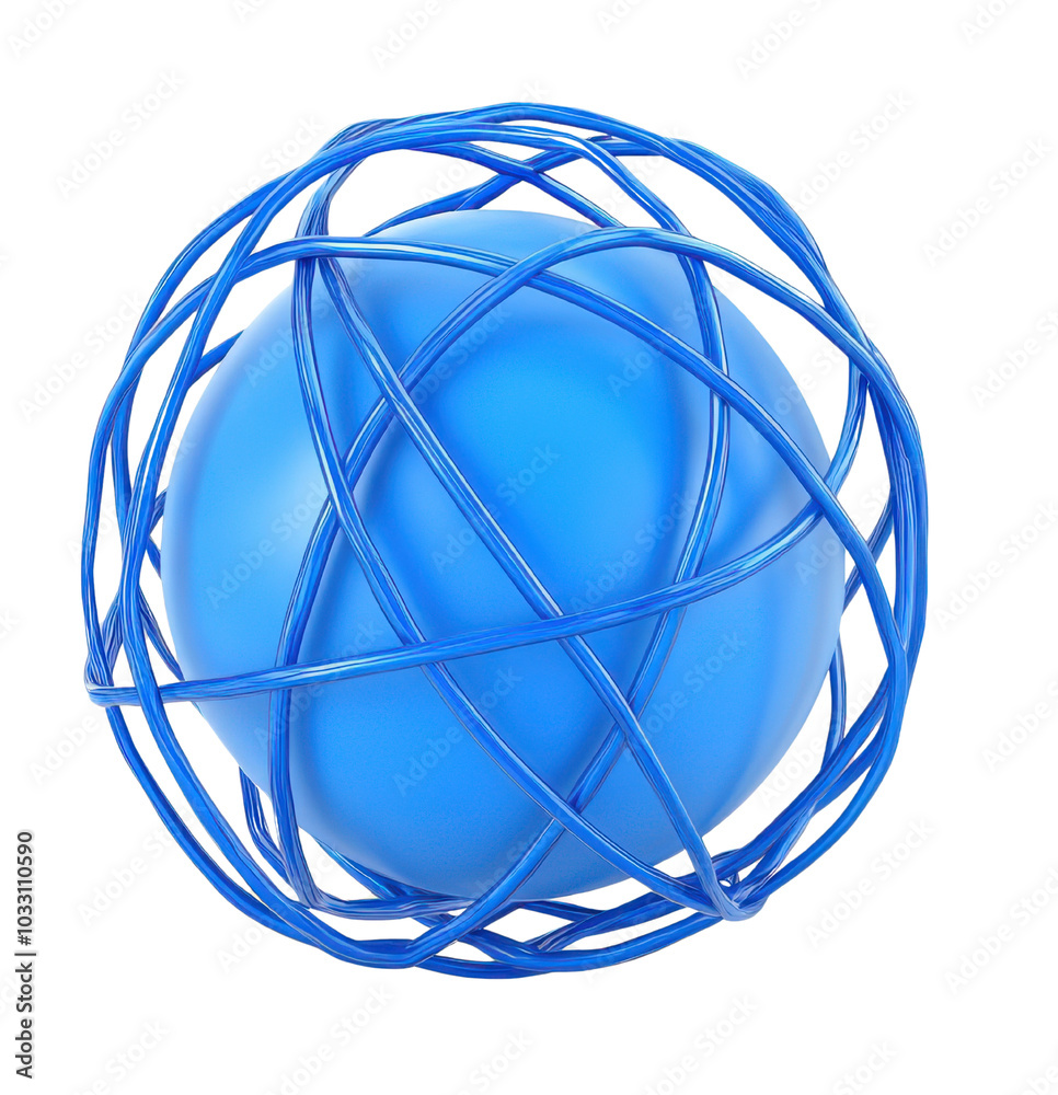 Blue abstract sphere with wireframe design. Blue abstract sphere with wireframe design.