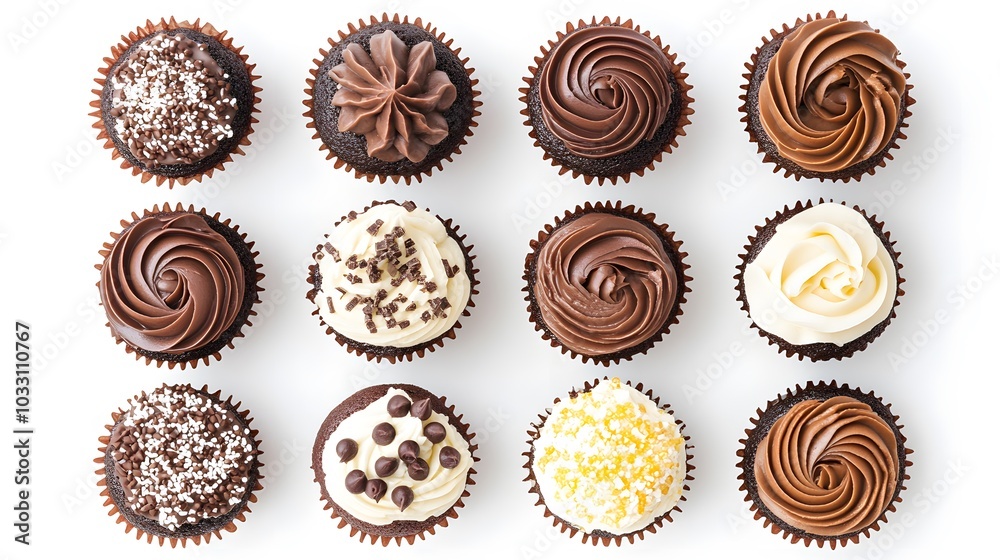 Chocolate cupcakes isolated on white background. Chocolate cupcakes isolated on white background.
