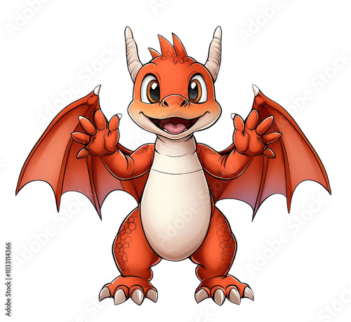 Cartoon dragon character, photo