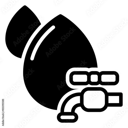 water icon, glyph icon style