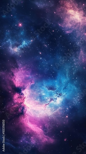 A cosmic space-themed background featuring swirling galaxies