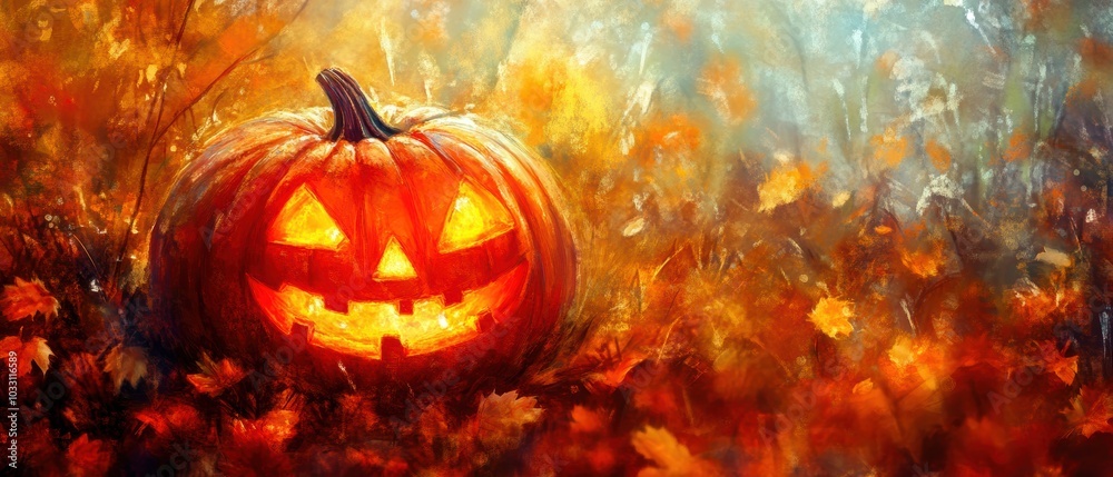 Naklejka premium halloween pumpkin and autumn on set transparent