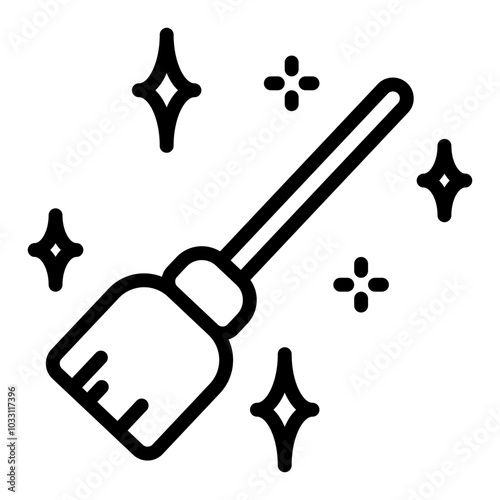 Broom icon, line icon style