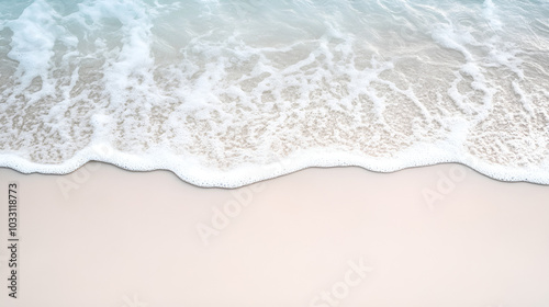 Tranquil Beach Waves on White Sand - Summer Vacation Background