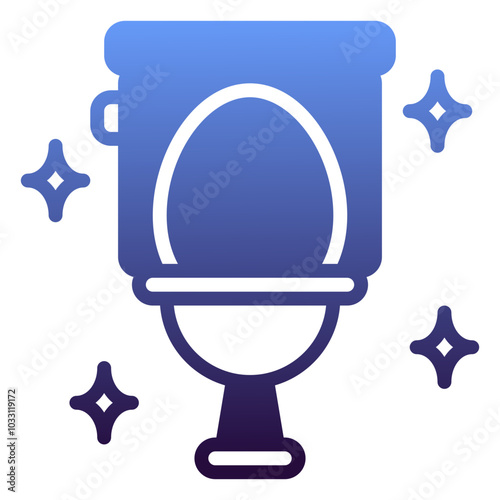 Toilet icon, gradient icon style