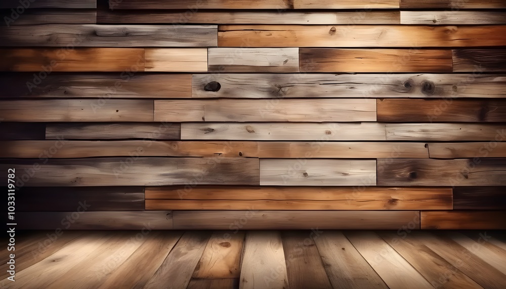 Floor or wall of rustic wooden boards Floor or wall of rustic wooden boards