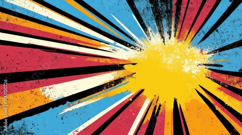 Vibrant Retro Explosion of Color and Light