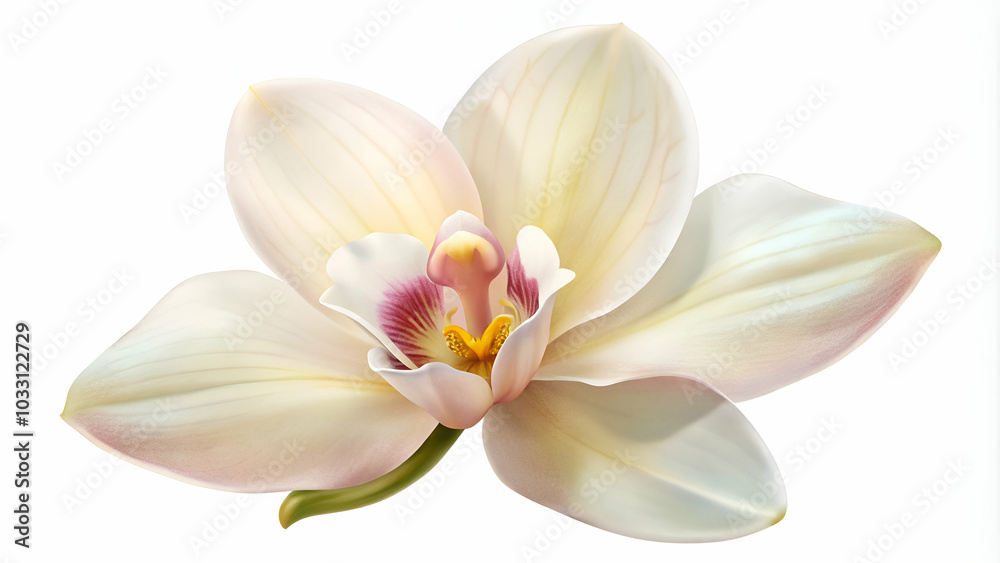 orchid features delicate petals with a soft, creamy white color and subtle pink or yellow accents, showcasing elegance and purity. orchid features delicate petals with a soft, creamy white color and subtle pink or yellow accents, showcasing elegance and purity.
