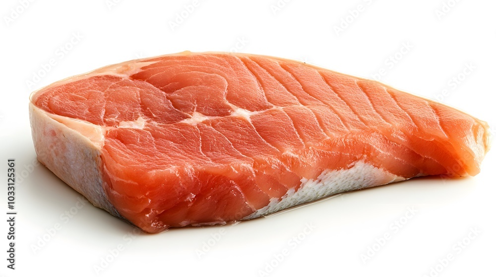 salmon, trout, steak, slice of fresh raw fish, isolated on white background, clipping path, full depth of field. salmon, trout, steak, slice of fresh raw fish, isolated on white background, clipping path, full depth of field.