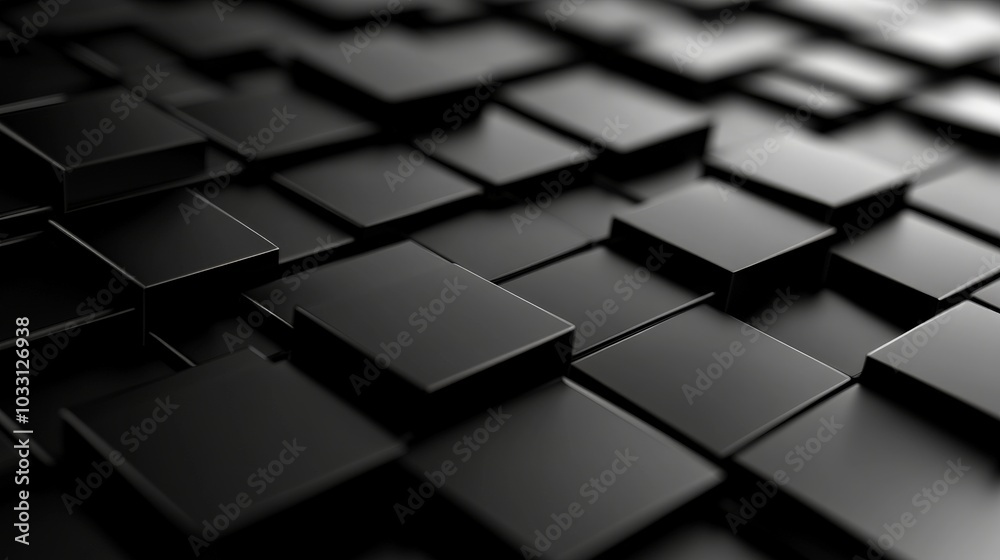 Sleek and Modern Cuboidal Formations on a Dark Background Sleek and Modern Cuboidal Formations on a Dark Background