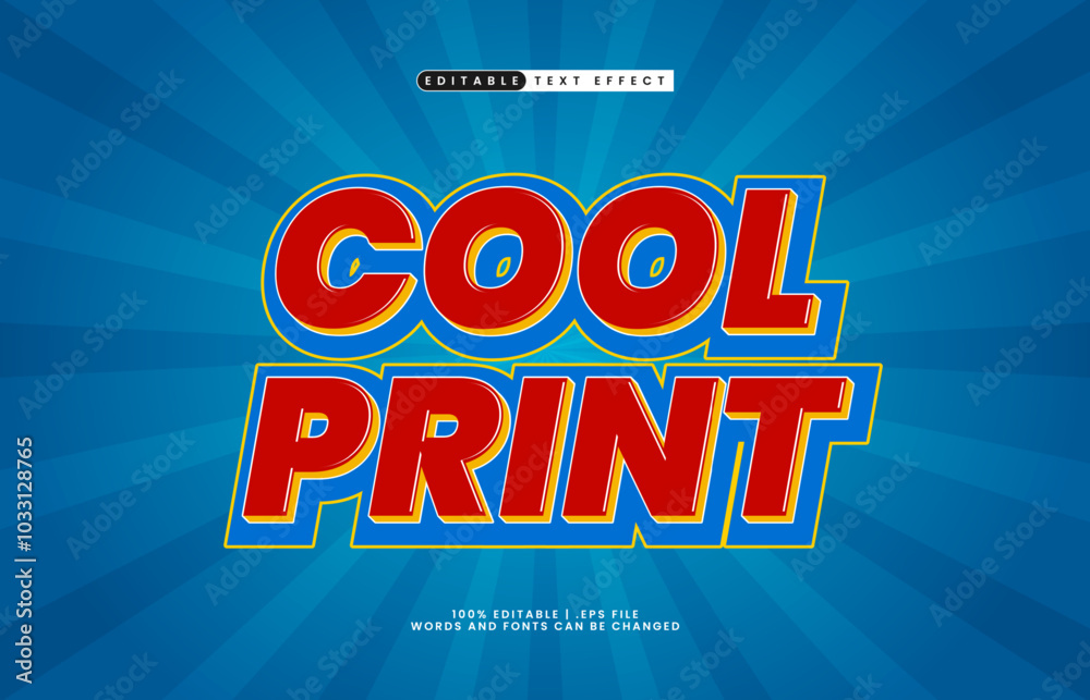 Fototapeta premium cool print editable text effect with a kids and game text style