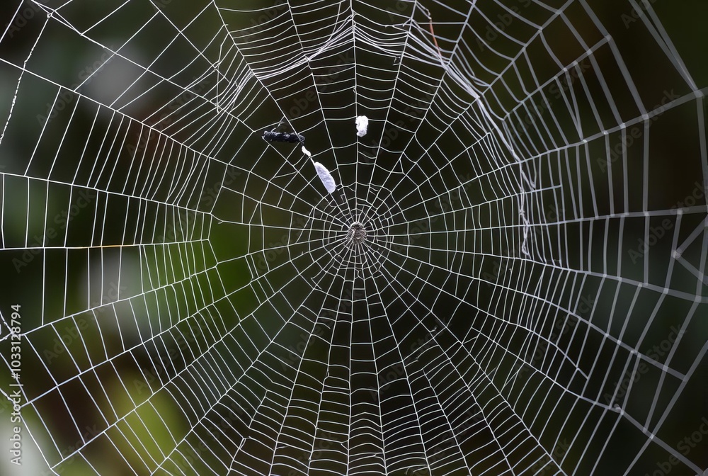 Obraz premium _ - A web that forms a cage-like structure.