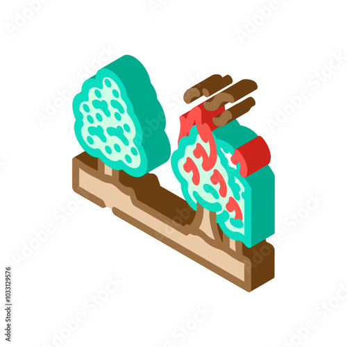 firebreak line wildfire disaster isometric icon vector. firebreak line wildfire disaster sign. isolated symbol illustration