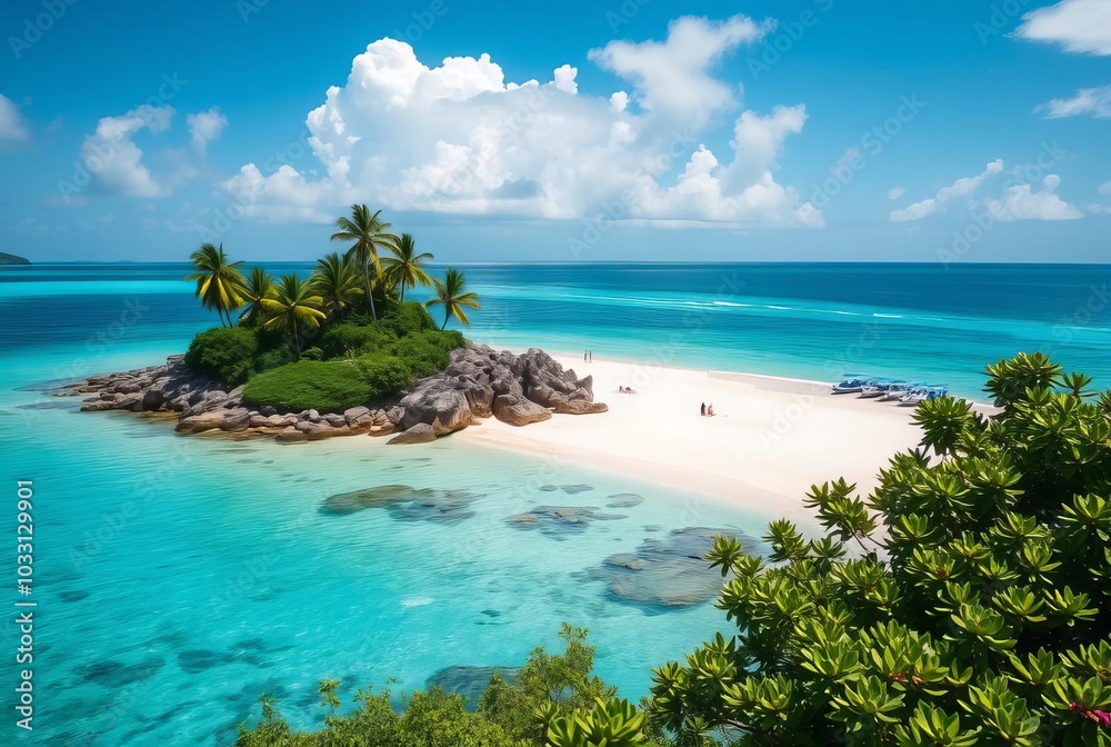 _ . Tropical Paradise Island Transport the viewer to a remote is