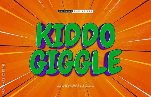 kiddo giggle editable text effect with a kids and happy text style