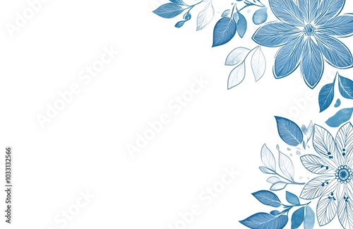 A flat vector background with subtle white and blue mandala patterns on the left and right sides, photo