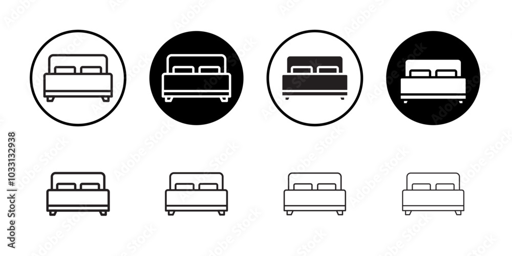 Bed icon Isolated flat vector in outline Bed icon Isolated flat vector in outline