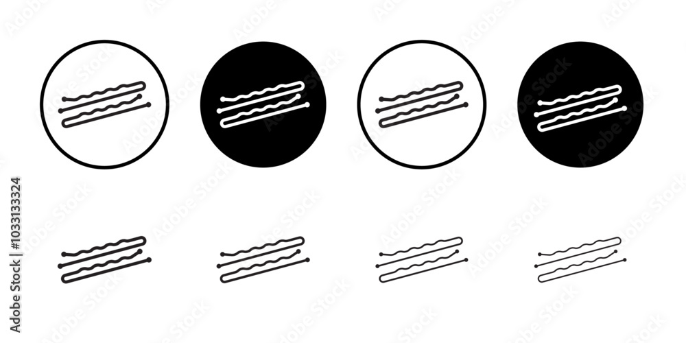 Fototapeta premium Bobby pin icon Isolated flat vector in outline